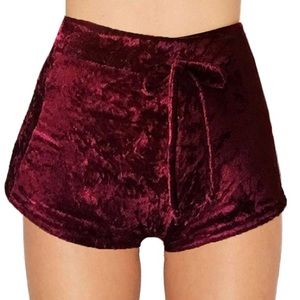 Red velvet shorts